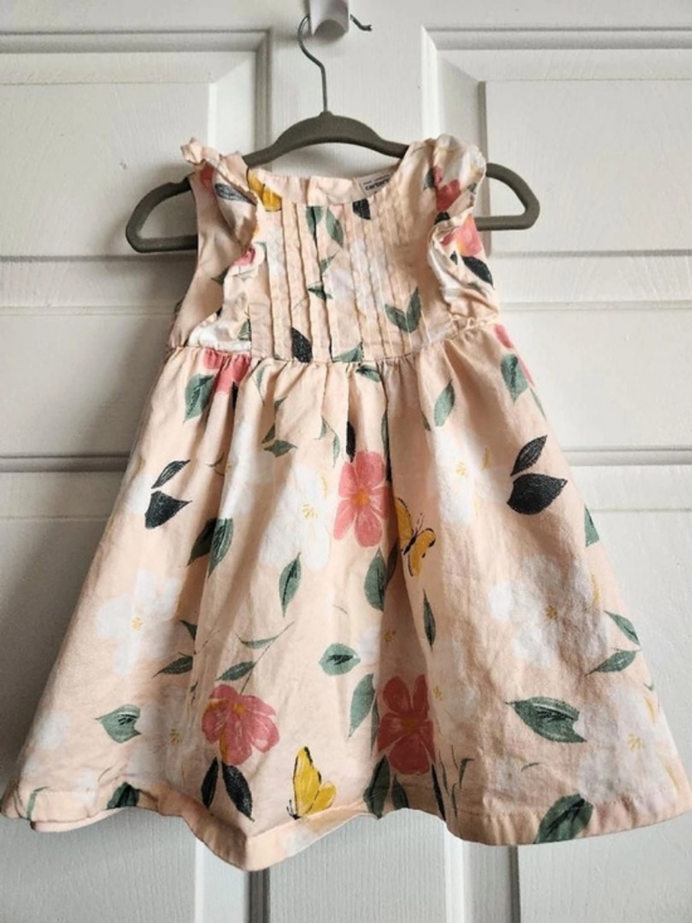 Carter's Kids Floral Dress in Pink & Green 9m
